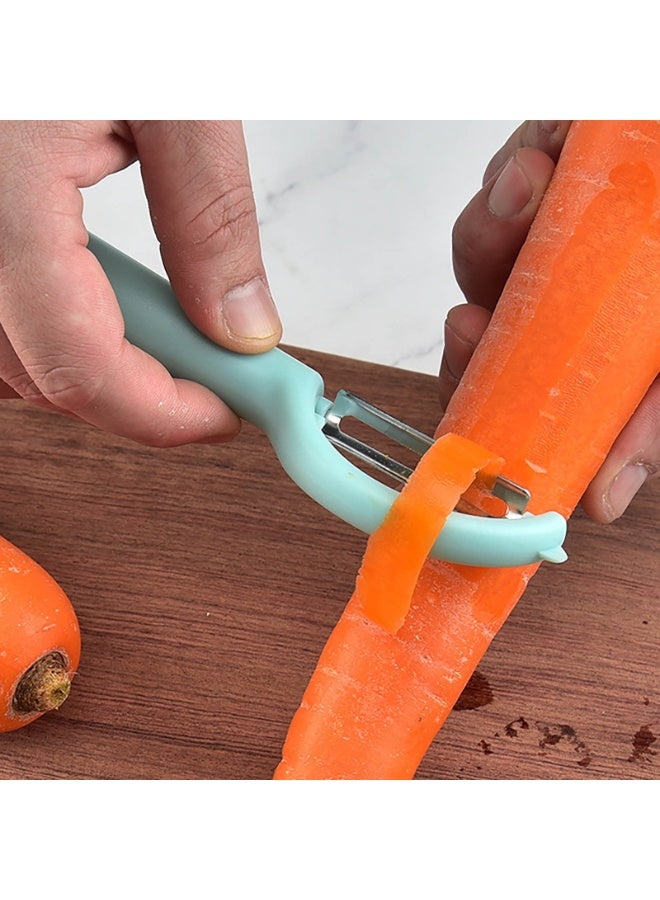 مقشرة خضروات وفواكه متعددة الاستخدامات – مقشرة بطاطس، تفاح، جزر وخيار بشفرة حادة من ستانلس ستيل ومقبض مريح من بلاستيك PP – تصميم دوار لتقشير سلس وسهل، مقاومة للصدأ، سهلة التنظيف، أداة مطبخ عملية للاستخدام اليومي - Image 2